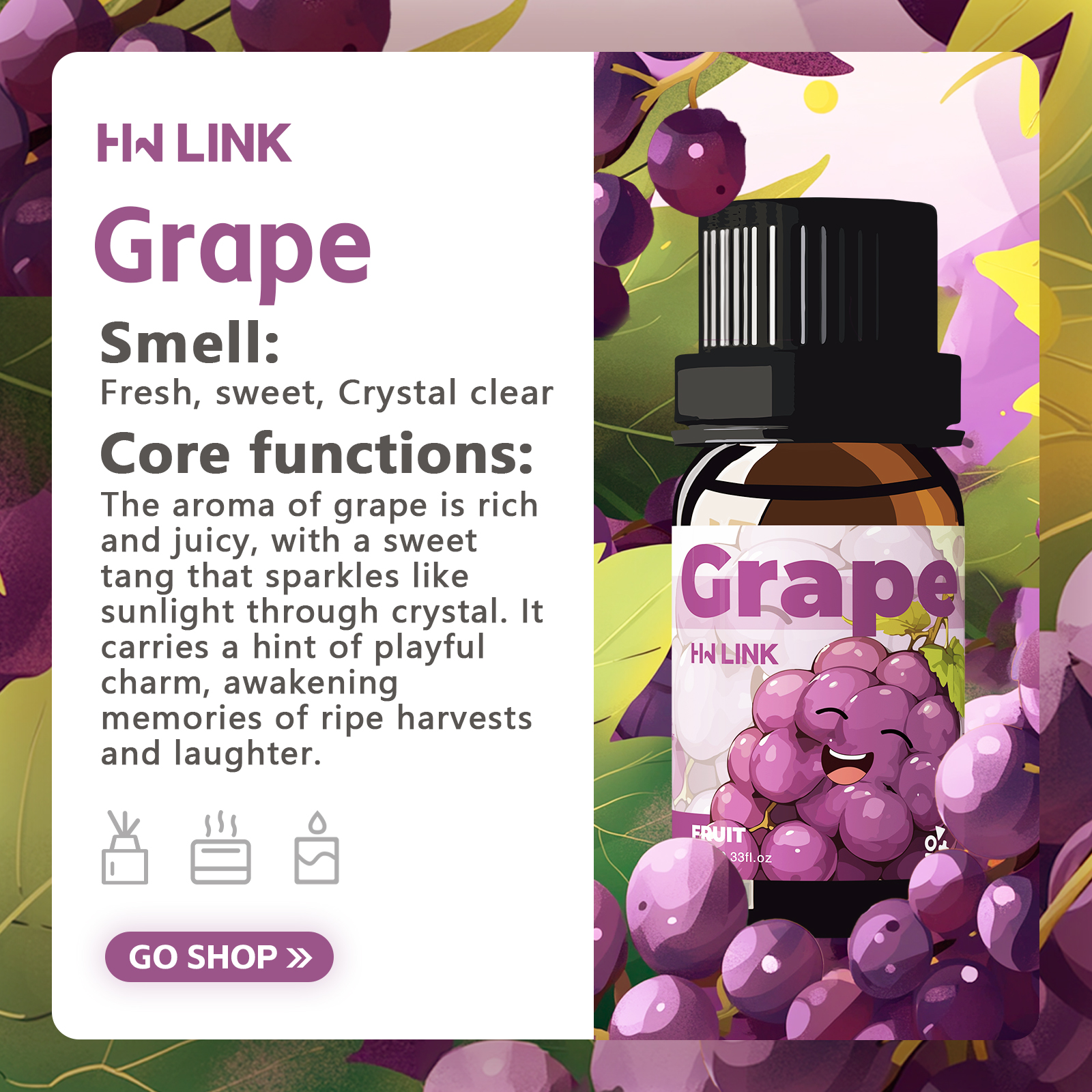 Grape Essential Oil 10ml Perfu - Perfume Fragrance Essential Oil avis et prix