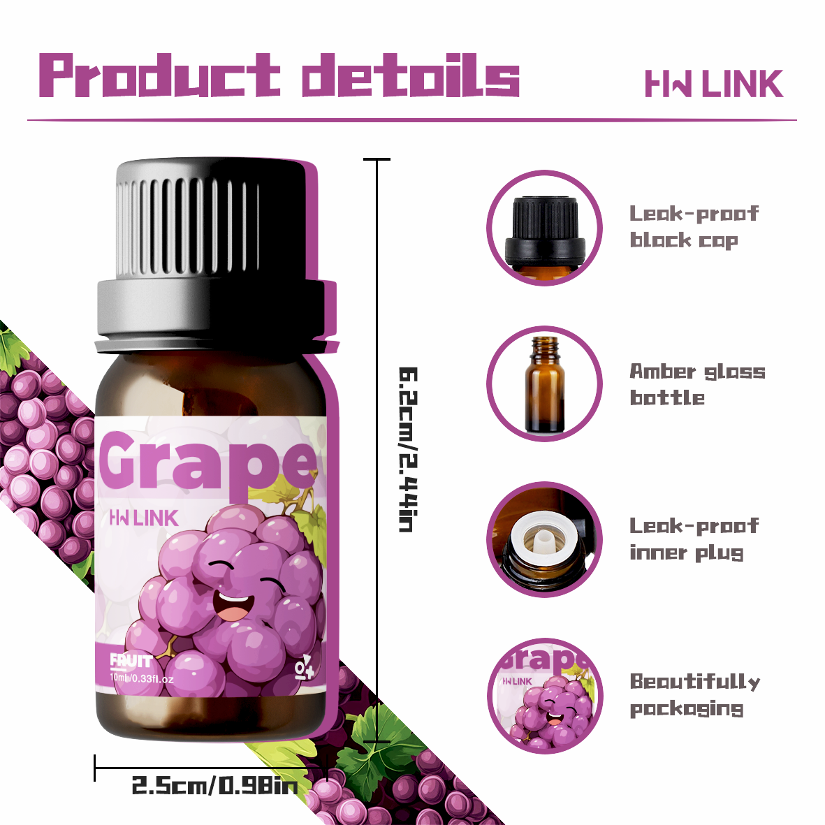 Grape Essential Oil 10ml Perfu - Perfume Fragrance Essential Oil avis et prix